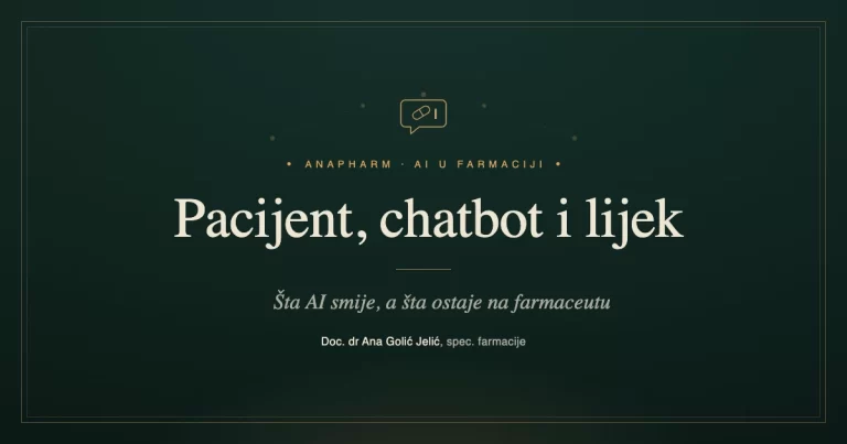 Ilustracija: pacijent, AI chatbot i lijek, Anapharm