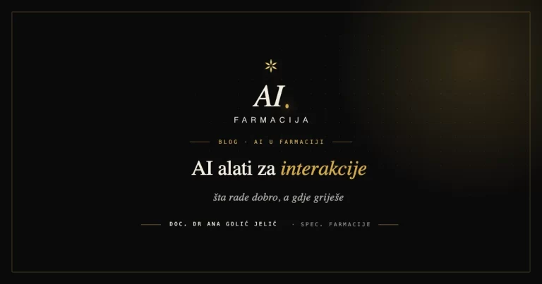 AI alati za provjeru interakcija lijekova, ilustracija za članak doc. dr Ane Golić Jelić