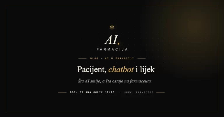 Pacijent, chatbot i lijek - sta AI smije a sta ostaje na farmaceutu, Anapharm blog